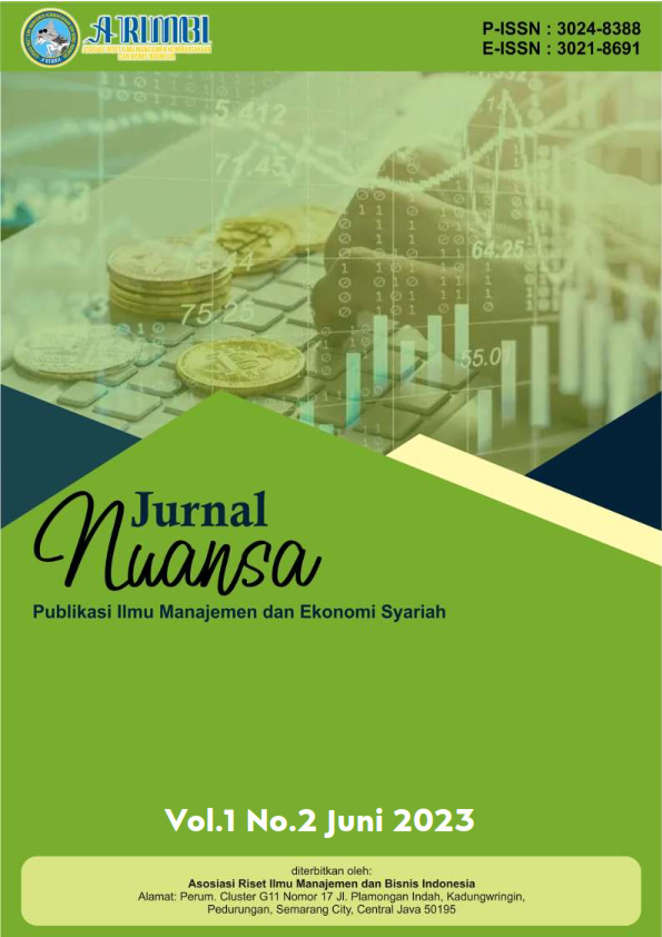 					View Vol. 1 No. 2 (2023): Juni : Jurnal Nuansa : Publikasi Ilmu Manajemen dan Ekonomi Syariah
				